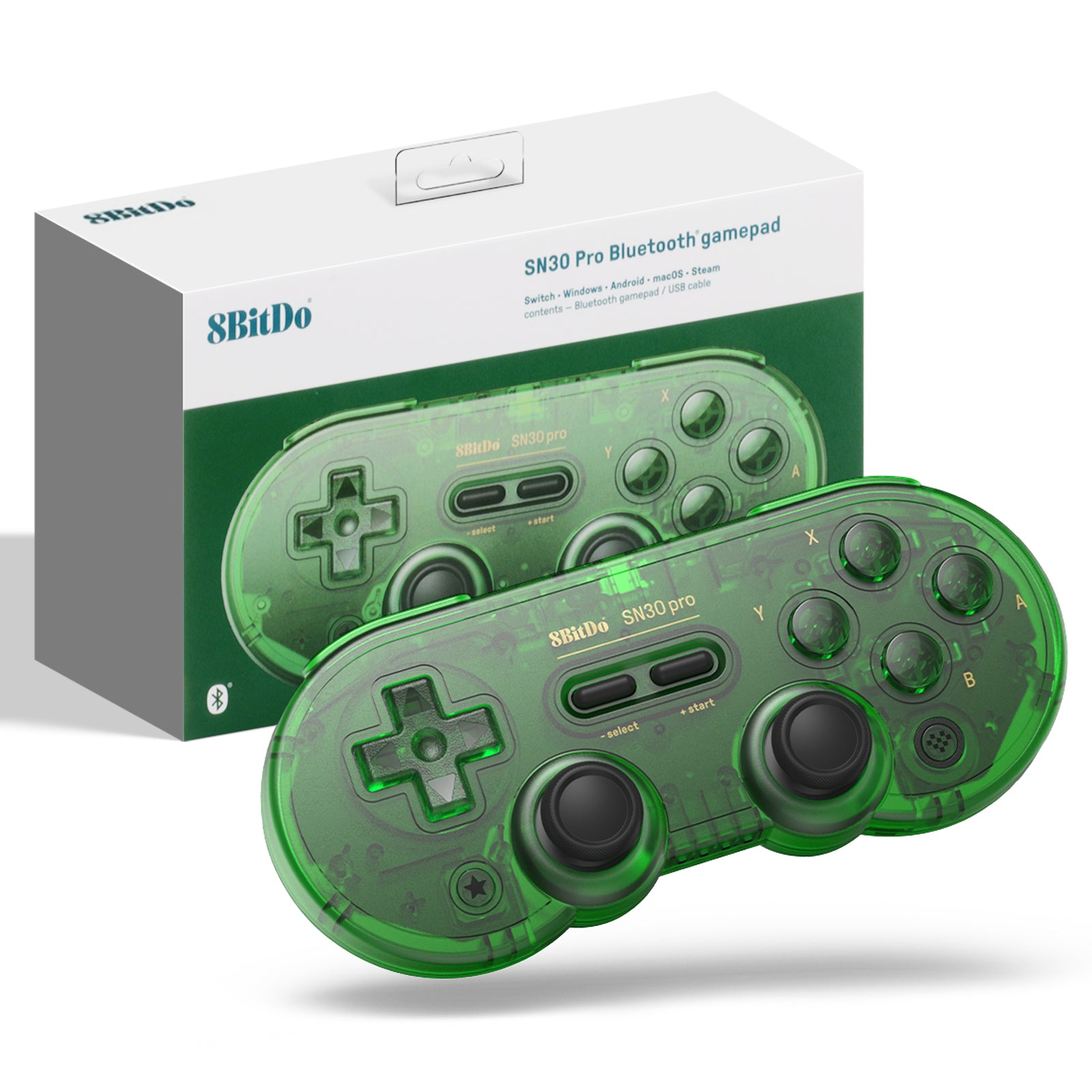 Hallplay 8Bitdo® SN30 Pro Wireless Bluetooth Controller (Special Edition)  Jade Green
